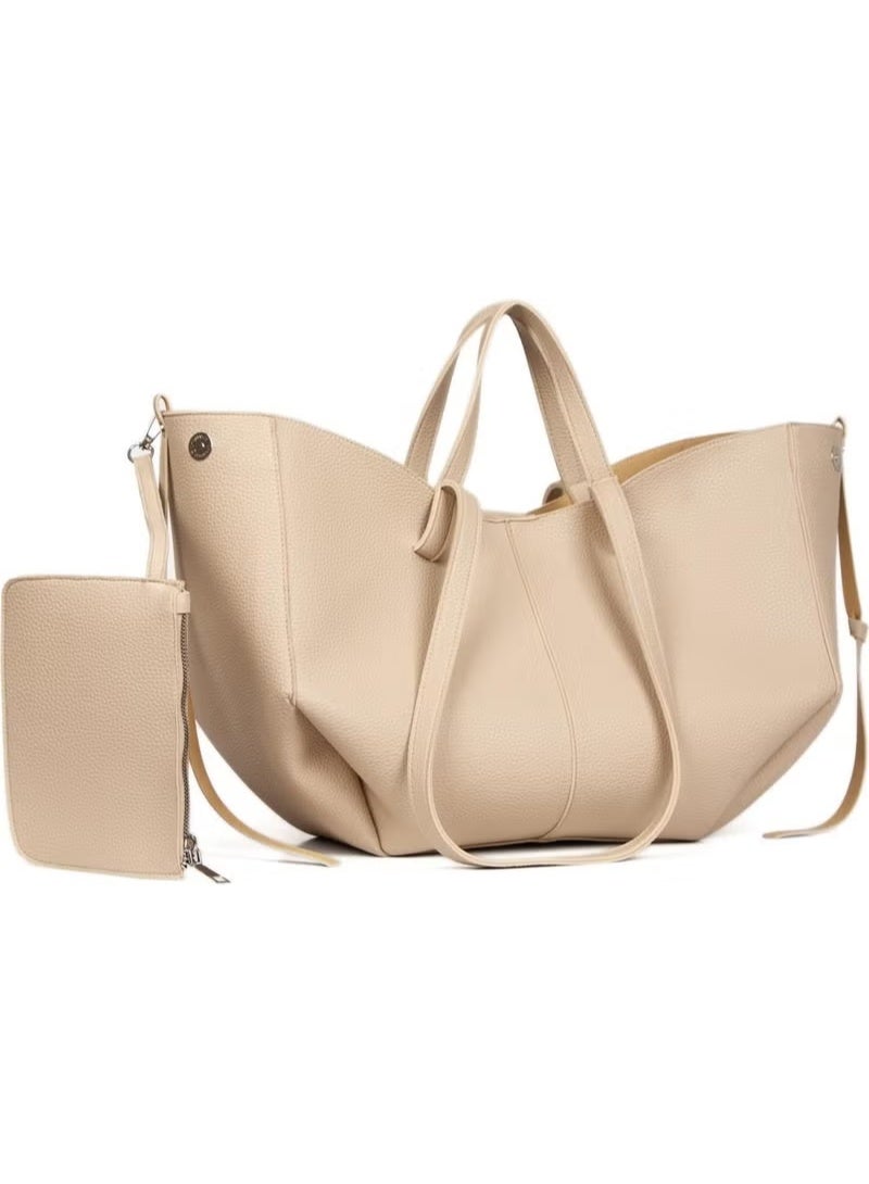 Bahels Women's Special Production Beige Pinterest Hand and Shoulder Bag - Image 3
